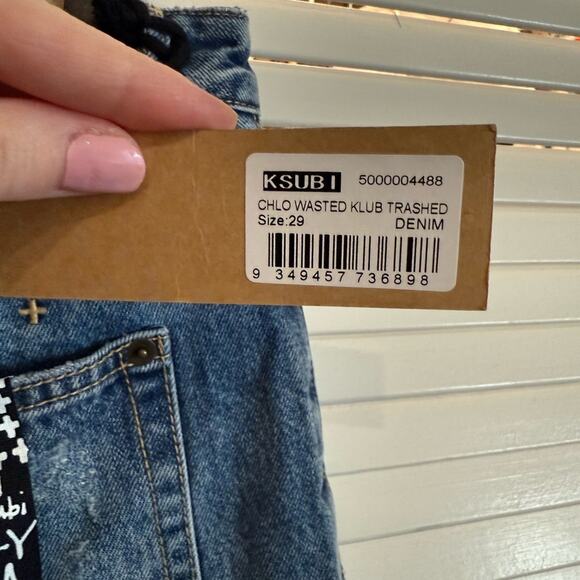 NWT NEW Ksubi Chlo Wasted Jeans Klub Trashed Denim - Picture 13 of 14